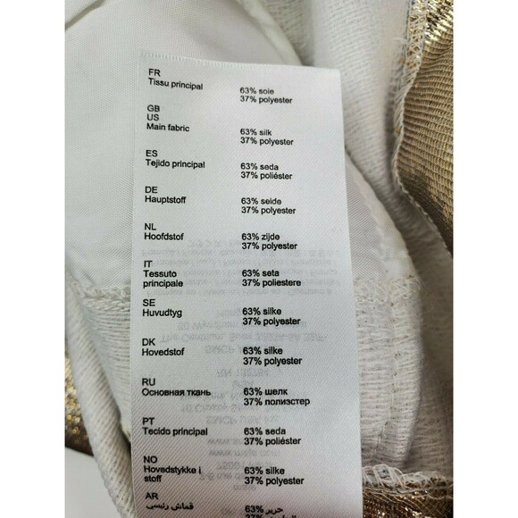 Maje Ilur Metallic High-rise Silk-blend Shorts In Gold Size 36 $295 - Picture 7 of 12